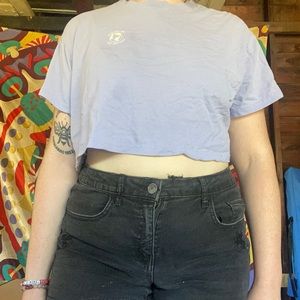 Lavender graphics crop top